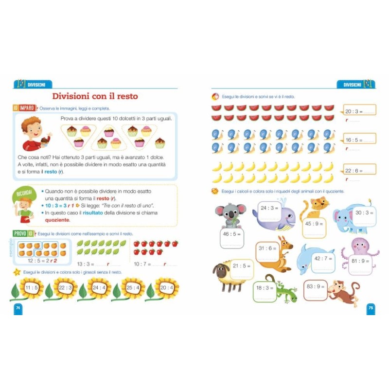 Moltiplicazioni e divisioni. Metodo. Tabelline. Esercizi. Giochi
