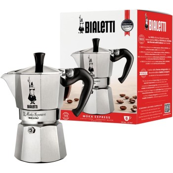 Bialetti Caffettiera Moka Express 6 Tazze, Manico anti scottatura, Non adatta a induzione, 6 Tazze (270 ml), Alluminio - 6 Tazze Bialetti Caffettiera Moka Express 6 Tazze, Manico anti scottatura, Non adatta a induzione, 6 Tazze (270 ml), Alluminio - 6 Tazze