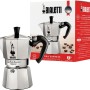 Bialetti Moka Express Caffettiera, Manico Anti Scottatura, Non Adatta A Induzione, Alluminio, Argento, 3 Tazze (130 ml) - 3 Tazze