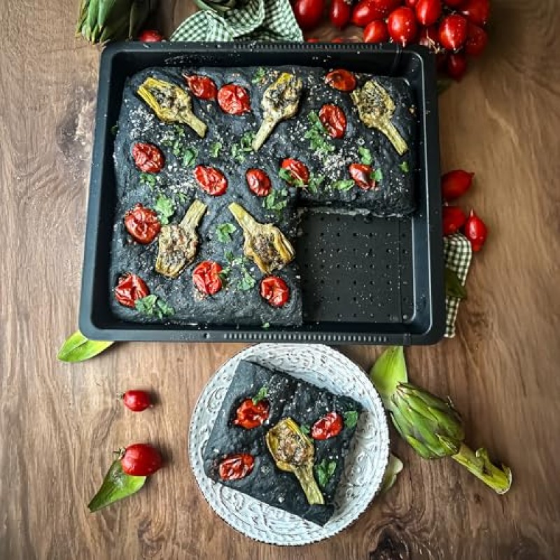 Zenker Piastra Forata Estensibile da 37 a 52 cm, con sistema di bloccaggio automatico, bordo XXL da 3 cm In acciaio Carbon Steel rivestito in antiaderente Teflon Classic Linea Black Metallic