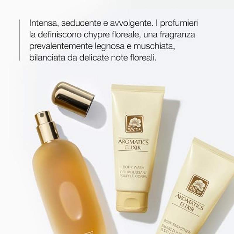 Clinique Aromatics Elixir Eau de Parfum | Il profumo iconico Clinique | Note di rosa bulgara, ylang ylang, patchouli, gelsomino e vetiver - 25 ml (Confezione da 1)