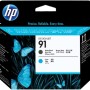 HP 91 ‎C9460A, Testina di Stampa Originale HP da 775 Pagine, Compatibile con la Stampante HP DesignJet Z6100, Nero Opaco e Ciano - Nero Opaco e Ciano