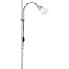 Reality Leuchten Reality R4393-87 Erzwo Piantana, 1xE27 150 W/1xE14 40 W LED, Metallo, Titanio/Bianco, 180 cm, 1 Unità (Confezione da 1) - Titanio