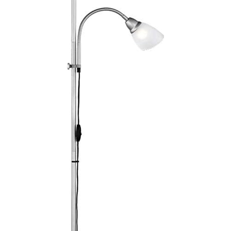 Reality Leuchten Reality R4393-87 Erzwo Piantana, 1xE27 150 W/1xE14 40 W LED, Metallo, Titanio/Bianco, 180 cm, 1 Unità (Confezione da 1) - Titanio