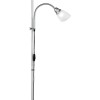 Reality Leuchten Reality R4393-87 Erzwo Piantana, 1xE27 150 W/1xE14 40 W LED, Metallo, Titanio/Bianco, 180 cm, 1 Unità (Confezione da 1) - Titanio