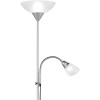 Reality Leuchten Reality R4393-87 Erzwo Piantana, 1xE27 150 W/1xE14 40 W LED, Metallo, Titanio/Bianco, 180 cm, 1 Unità (Confezione da 1) - Titanio