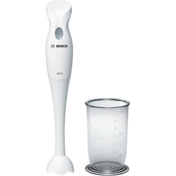 Bosch MSM6B150 Frullatore a immersione, 300W, Impugnatura ergonomica, Facile da usare e pulire, Lama acciaio inox, Piede frullatore anti schizzo, Bicchiere graduto incluso, Grigio