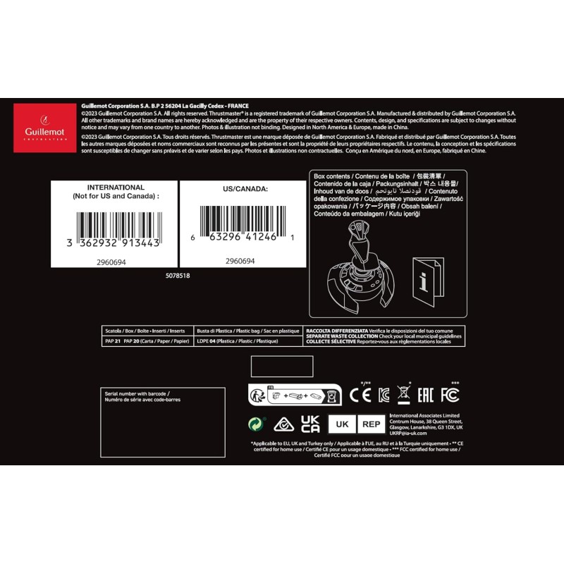 Thrustmaster T.Flight Stick X, Joystick con controllo del timone, tasti e assi riprogrammabili, impugnatura rotante, manetta integrata, grilletto per fuoco rapido, compatibile con PC/USB Thrustmaster T.Flight Stick X, Joystick con controllo del timone, tasti e assi riprogrammabili, impugnatura rotante, manetta integrata, grilletto per fuoco rapido, compatibile con PC/USB