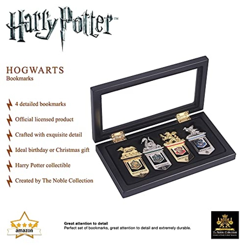 Noble Collection NN7039 - Harry Potter Set di Segnalibri delle 4 Case - Multicolor