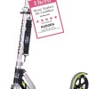 HUDORA BigWheel 205 Pure Scooter, Monopattino per bambini e adulti, Scooter a partire dai 6 anni, City Roller fino a 100 kg, Pieghevole e regolabile in altezza - grigio/verde