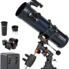 Celestron 31051 AstroMaster 130EQ Telescopio riflettore newtoniano a motore, blu scuro