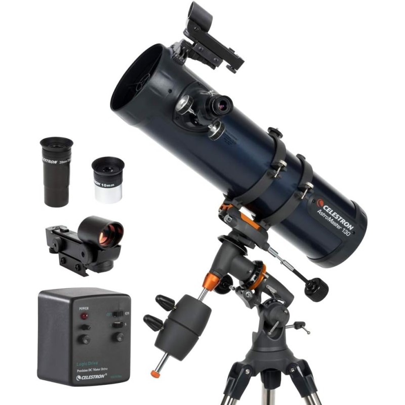 Celestron 31051 AstroMaster 130EQ Telescopio riflettore newtoniano a motore, blu scuro Celestron 31051 AstroMaster 130EQ Telescopio riflettore newtoniano a motore, blu scuro