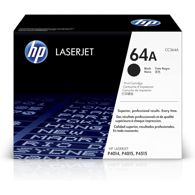 HP 64A CC364A, Cartuccia Toner Originale HP da 10000 Pagine, Compatibile con le Stampanti HP LaserJet P4014, P4015, P4515, Nero
