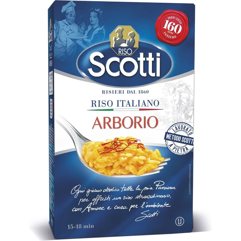 Riso Scotti - Riso Arborio - Riso Superfino - 1 kg - 1 kg (Confezione da 1)