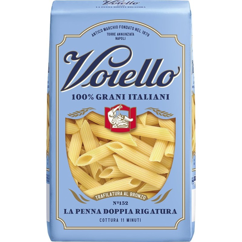 Voiello Pasta Penne Rigate n.152, 500g, Grani 100% Italiani, Trafilatura Al Bronzo - 500 g (Confezione da 1) Voiello Pasta Penne Rigate n.152, 500g, Grani 100% Italiani, Trafilatura Al Bronzo - 500 g (Confezione da 1)