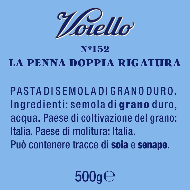 Voiello Pasta Penne Rigate n.152, 500g, Grani 100% Italiani, Trafilatura Al Bronzo - 500 g (Confezione da 1) Voiello Pasta Penne Rigate n.152, 500g, Grani 100% Italiani, Trafilatura Al Bronzo - 500 g (Confezione da 1)