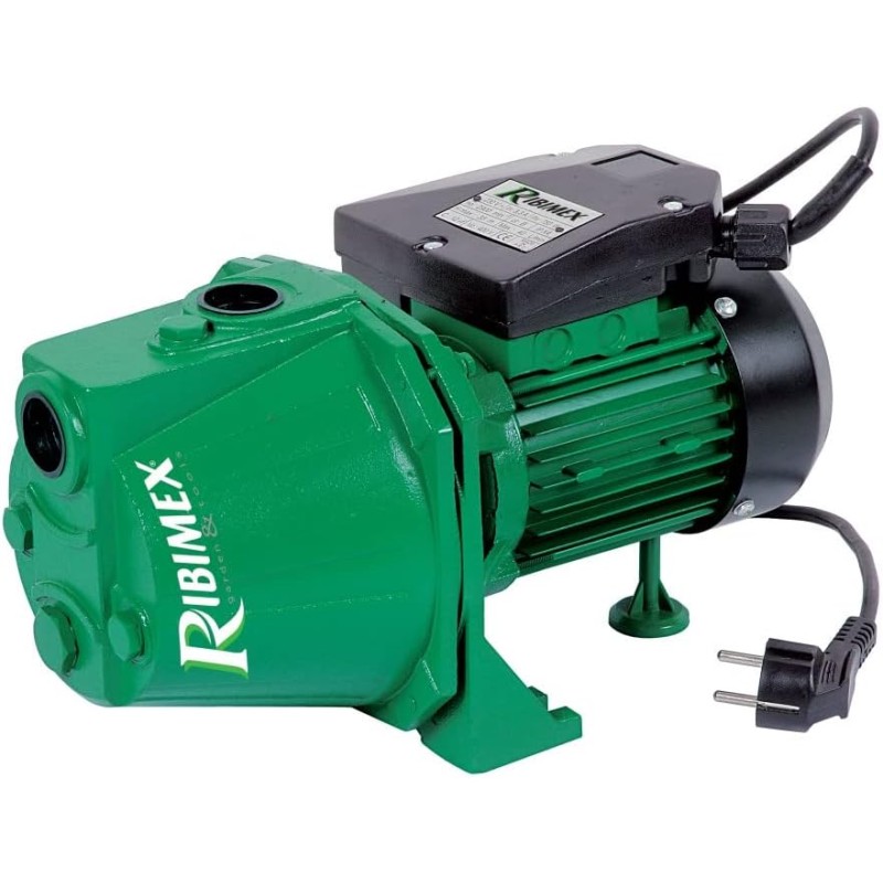 Ribimex Pompa di Superficie Autoadescante JET 81, Potenza 750W, Portata 2400 L/h, 3,5 Bar, Prevalenza 35 m, Aspirazione Fino a 7 m, Corpo in Alluminio, Ideale per Irrigazione e Uso Domestico - PRJET81 Ribimex Pompa di Superficie Autoadescante JET 81, Potenza 750W, Portata 2400 L/h, 3,5 Bar, Prevalenza 35 m, Aspirazione Fino a 7 m, Corpo in Alluminio, Ideale per Irrigazione e Uso Domestico - PRJET81