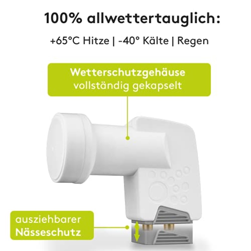 Goobay 67270 Illuminatore LNB Universale Doppio Twin, Grigio, Bianco