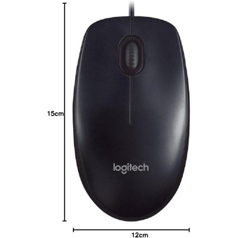 Logitech M90 Mouse USB Cablato, 1000 DPI, Mouse Ambidestro, Compatibile con PC/Mac/Laptop, Grigio - taille unique