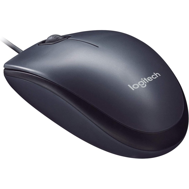 Logitech M90 Mouse USB Cablato, 1000 DPI, Mouse Ambidestro, Compatibile con PC/Mac/Laptop, Grigio - taille unique