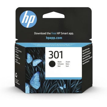 HP 301 Nero, CH561EE, Cartuccia Originale da 170 Pagine, Compatibili con Stampanti DeskJet 1000, 1050 1500, 2000, 2050, 2500, 3000, 3050, Envy 4500,5500, OfficeJet 260, 4600 - Standard Nero