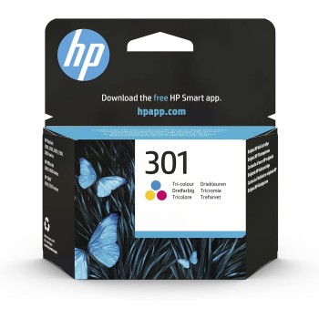 HP 301 Tricromia, CH562EE, Cartuccia Originale HP da 165 Pagine, Compatibili con Stampanti HP DeskJet Serie 1000, 3000, HP Envy Serie 4500 e 5500 e HP Officejet Serie 2600 e 4600