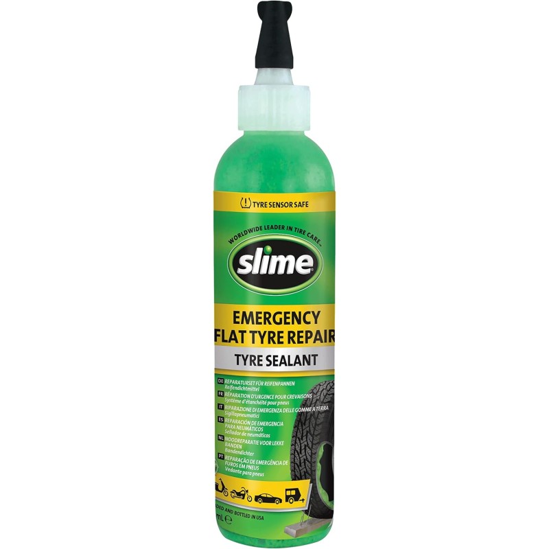 Slime 10016 Sigillante Pneumatico Antiforatura, Kit di Emergenza, per Motociclette, Motocicli, Scooter, Rimorchi, Non Tossico, Ecologico, Flacone da 237 ml Slime 10016 Sigillante Pneumatico Antiforatura, Kit di Emergenza, per Motociclette, Motocicli, Scooter, Rimorchi, Non Tossico, Ecologico, Flacone da 237 ml