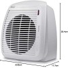 De'Longhi HVY1020 Termoventilatore verticale Young, Silenzioso e leggero, Protezione antigoccia, Maniglia, Dispositivo di sicurezza, Luce, Protezione antigelo, Piccole dimensioni, 2000watt, Bianco