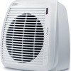 De'Longhi HVY1020 Termoventilatore verticale Young, Silenzioso e leggero, Protezione antigoccia, Maniglia, Dispositivo di sicurezza, Luce, Protezione antigelo, Piccole dimensioni, 2000watt, Bianco