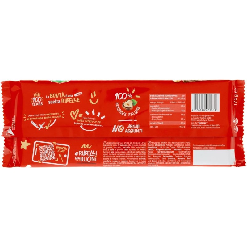 Loacker, Classic Napolitaner, Fragranti Wafer con 3 Strati di Cialde Farcite con Crema alle Nocciole 100% Italiane, Ideali per Merenda e Snack, 1 Confezione da 175g - 175 g (Confezione da 1) Loacker, Classic Napolitaner, Fragranti Wafer con 3 Strati di Cialde Farcite con Crema alle Nocciole 100% Italiane, Ideali per Merenda e Snack, 1 Confezione da 175g - 175 g (Confezione da 1)