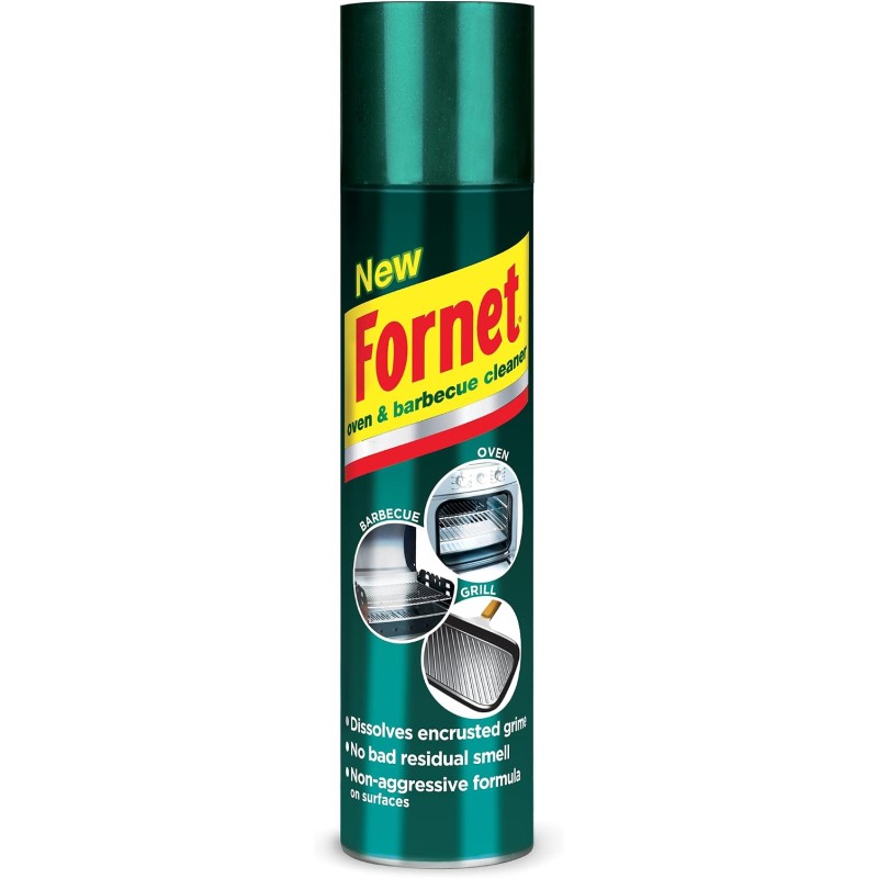 Fornet - Sgrassatore Spray per Forni e Barbecue, Formula non Aggressiva, Senza Soda Caustica, 300ml - 300 ml (Confezione da 1)