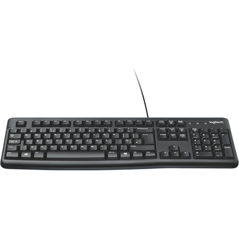 Logitech K120 Tastiera con Cavo per Windows, USB Plug-and-Play, Dimensioni Standard, Resistente agli Schizzi, Barra Spaziatrice Curva, Compatibile con PC, Laptop, Layout Italiano QWERTY - Nero Logitech K120 Tastiera con Cavo per Windows, USB Plug-and-Play, Dimensioni Standard, Resistente agli Schizzi, Barra Spaziatrice Curva, Compatibile con PC, Laptop, Layout Italiano QWERTY - Nero
