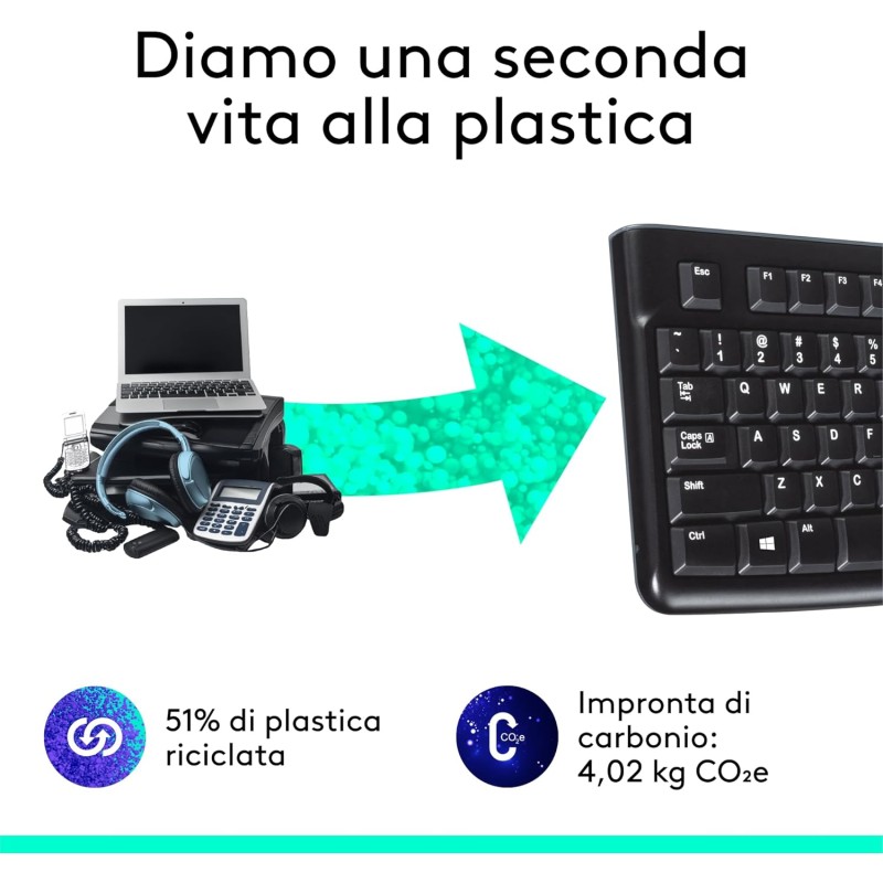 Logitech K120 Tastiera con Cavo per Windows, USB Plug-and-Play, Dimensioni Standard, Resistente agli Schizzi, Barra Spaziatrice Curva, Compatibile con PC, Laptop, Layout Italiano QWERTY - Nero Logitech K120 Tastiera con Cavo per Windows, USB Plug-and-Play, Dimensioni Standard, Resistente agli Schizzi, Barra Spaziatrice Curva, Compatibile con PC, Laptop, Layout Italiano QWERTY - Nero