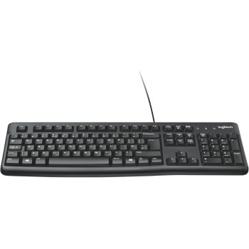 Logitech K120 Tastiera con Cavo per Windows, USB Plug-and-Play, Dimensioni Standard, Resistente agli Schizzi, Barra Spaziatrice Curva, Compatibile con PC, Laptop, Layout Italiano QWERTY - Nero