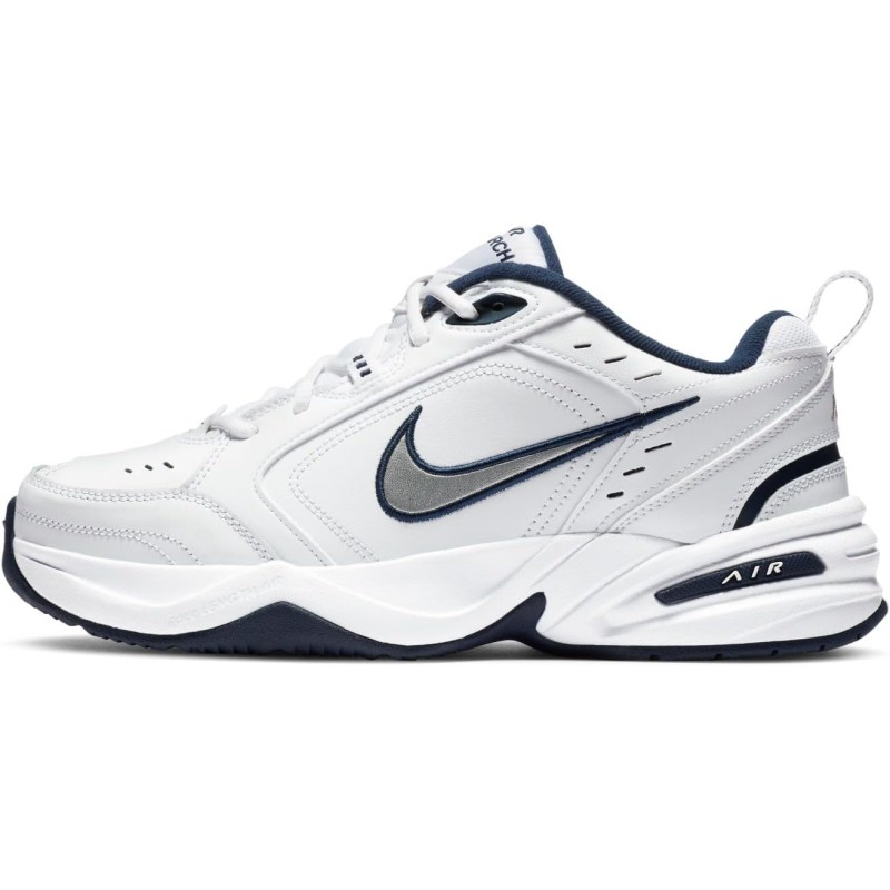 Nike Air Monarch IV, Scarpe da Ginnastica Uomo - 48.5 EU Bianco White Metallic Silver Midnight Navy 445 Nike Air Monarch IV, Scarpe da Ginnastica Uomo - 48.5 EU Bianco White Metallic Silver Midnight Navy 445