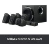 Logitech Z906 5.1 Sistema di Altoparlanti Audio Dolby Surround, Certificato THX, Dolby e DTS, Potenza 1000 Watt, Multidispositivo, Con Telecomando, Presa EU/IT, PC/PS4/Xbox/TV/Smartphone/Tablet Logitech Z906 5.1 Sistema di Altoparlanti Audio Dolby Surround, Certificato THX, Dolby e DTS, Potenza 1000 Watt, Multidispositivo, Con Telecomando, Presa EU/IT, PC/PS4/Xbox/TV/Smartphone/Tablet