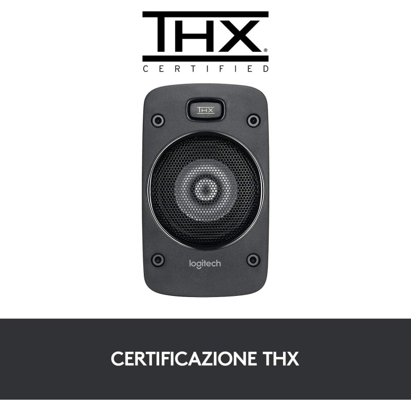 Logitech Z906 5.1 Sistema di Altoparlanti Audio Dolby Surround, Certificato THX, Dolby e DTS, Potenza 1000 Watt, Multidispositivo, Con Telecomando, Presa EU/IT, PC/PS4/Xbox/TV/Smartphone/Tablet Logitech Z906 5.1 Sistema di Altoparlanti Audio Dolby Surround, Certificato THX, Dolby e DTS, Potenza 1000 Watt, Multidispositivo, Con Telecomando, Presa EU/IT, PC/PS4/Xbox/TV/Smartphone/Tablet