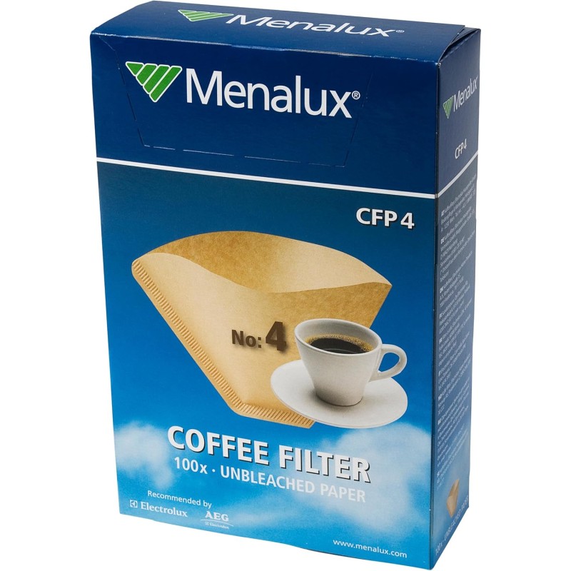 Menalux CFP4 - 100 filtri in carta, numero 4, per macchina da caffè Drip - número 4