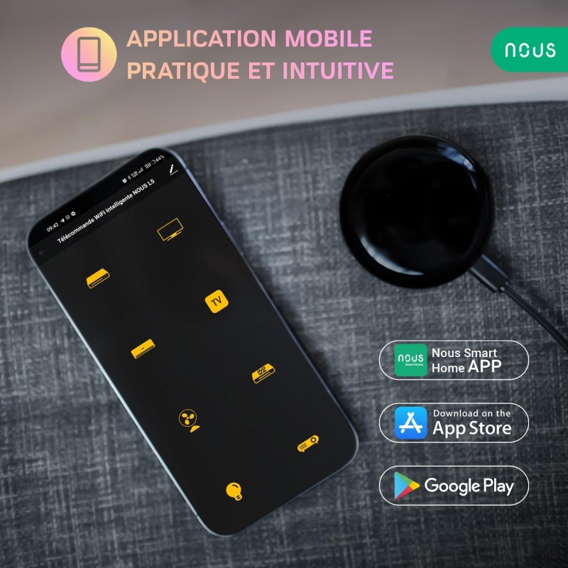 NOUS L5 Tuya Smart Hub IR, dispositivi compatibili con Google Home Alexa, telecomando Wi-Fi, dispositivi Tuya Smart Life, telecomando, trasmettitore Alexa a infrarossi, WiFi 2,4 GHz