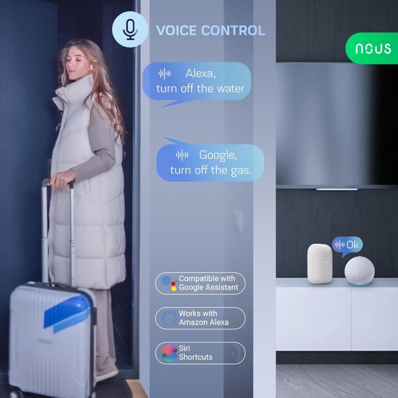 NOUS L3 Valvola dell'acqua Wifi elettrica, compatibile con Google Assistant, Amazon Alexa, Tuya smart life timer giardino irrigazione intelligente, valvola dell'acqua WLAN, 2,4 GHz NOUS L3 Valvola dell'acqua Wifi elettrica, compatibile con Google Assistant, Amazon Alexa, Tuya smart life timer giardino irrigazione intelligente, valvola dell'acqua WLAN, 2,4 GHz