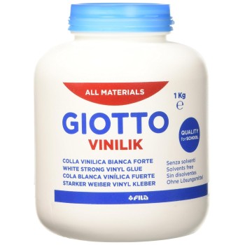 GIOTTO VINILIK - Barattolo Da 1 Kg Colla Vinilica, Colore Bianca - Barattolo 1 Kg.