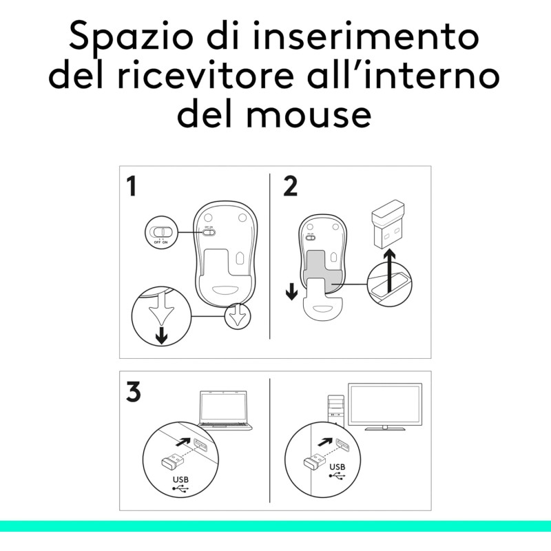 Logitech M185 Mouse Wireless, 2,4 GHz con Mini Ricevitore USB, Durata Batteria di 12 Mesi, Tracciamento Ottico 1000 DPI, Ambidestro, Compatibile con PC, Mac, Laptop - Grigio - Grigio Logitech M185 Mouse Wireless, 2,4 GHz con Mini Ricevitore USB, Durata Batteria di 12 Mesi, Tracciamento Ottico 1000 DPI, Ambidestro, Compatibile con PC, Mac, Laptop - Grigio - Grigio