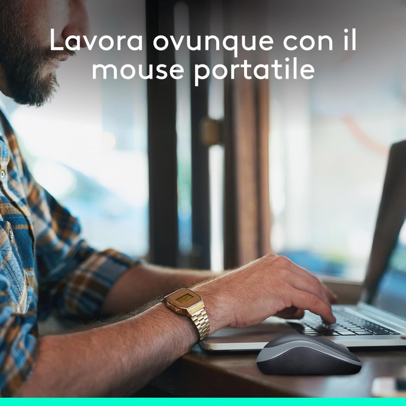 Logitech M185 Mouse Wireless, 2,4 GHz con Mini Ricevitore USB, Durata Batteria di 12 Mesi, Tracciamento Ottico 1000 DPI, Ambidestro, Compatibile con PC, Mac, Laptop - Grigio - Grigio Logitech M185 Mouse Wireless, 2,4 GHz con Mini Ricevitore USB, Durata Batteria di 12 Mesi, Tracciamento Ottico 1000 DPI, Ambidestro, Compatibile con PC, Mac, Laptop - Grigio - Grigio