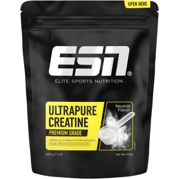 ESN Ultrapure Creatina Monoidrata in Polvere Pura al 100%, 500 g - 100% Vegan - Integratore per Allenamento, Sport, Palestra e Pre Workout