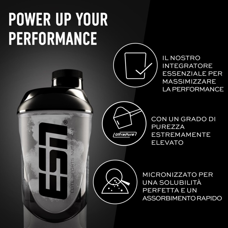 ESN Ultrapure Creatina Monoidrata in Polvere Pura al 100%, 500 g - 100% Vegan - Integratore per Allenamento, Sport, Palestra e Pre Workout ESN Ultrapure Creatina Monoidrata in Polvere Pura al 100%, 500 g - 100% Vegan - Integratore per Allenamento, Sport, Palestra e Pre Workout