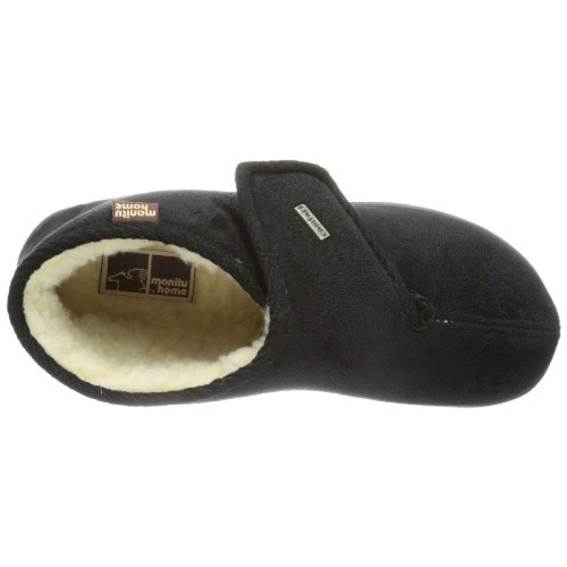 Manitu Home Pantofole da Uomo, Alte - 43 EU Nero Schwarz Schwarz 1