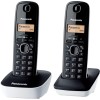 Panasonic KX-TG1612JTW Telefono Cordless DECT Doppio con Base Montabile a Parete, Rubrica da 50 voci, Nero/Bianco - Duo Bianco Panasonic KX-TG1612JTW Telefono Cordless DECT Doppio con Base Montabile a Parete, Rubrica da 50 voci, Nero/Bianco - Duo Bianco