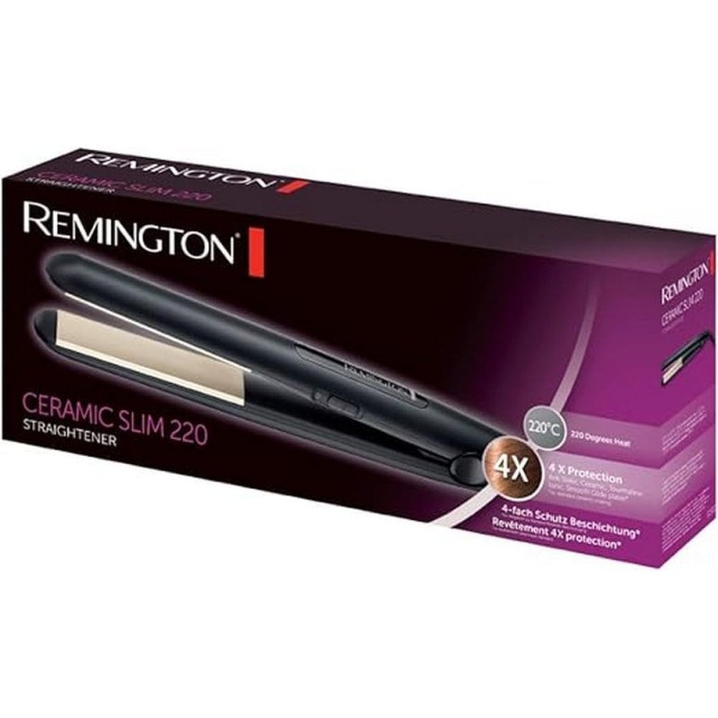 Remington Piastra per Capelli Ceramic Slim - 4 Protezioni: Rivestimento antistatico in ceramica e Tormalina - Distribuzione uniforme del calore, carica statica inferiore e lucentezza setosa, S1510 Remington Piastra per Capelli Ceramic Slim - 4 Protezioni: Rivestimento antistatico in ceramica e Tormalina - Distribuzione uniforme del calore, carica statica inferiore e lucentezza setosa, S1510