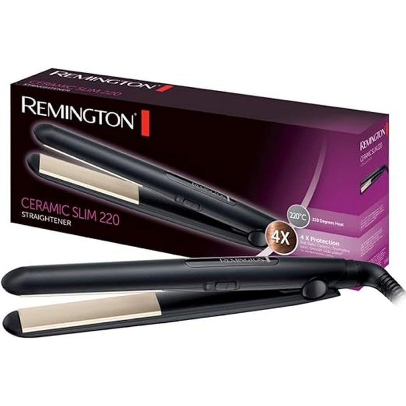 Remington Piastra per Capelli Ceramic Slim - 4 Protezioni: Rivestimento antistatico in ceramica e Tormalina - Distribuzione uniforme del calore, carica statica inferiore e lucentezza setosa, S1510 Remington Piastra per Capelli Ceramic Slim - 4 Protezioni: Rivestimento antistatico in ceramica e Tormalina - Distribuzione uniforme del calore, carica statica inferiore e lucentezza setosa, S1510