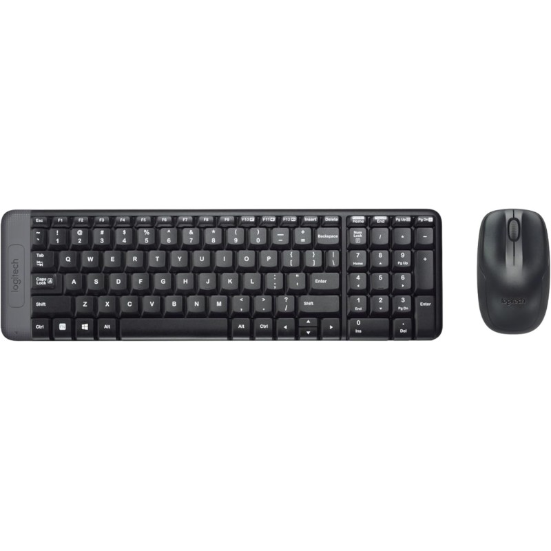 Logitech MK220 Combo Tastiera e Mouse Wireless Compatti per Windows, 2,4 GHz Wireless con Ricevitore USB Unifying, Durata Batteria di 24 Mesi, Compatibile con PC, Laptop, Layout Italiano QWERTY - Nero Logitech MK220 Combo Tastiera e Mouse Wireless Compatti per Windows, 2,4 GHz Wireless con Ricevitore USB Unifying, Durata Batteria di 24 Mesi, Compatibile con PC, Laptop, Layout Italiano QWERTY - Nero